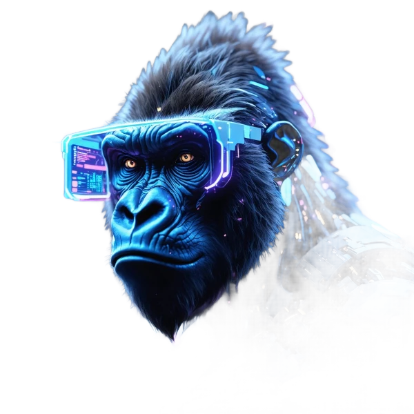Illustration of A futuristic Gorilla with Glasses